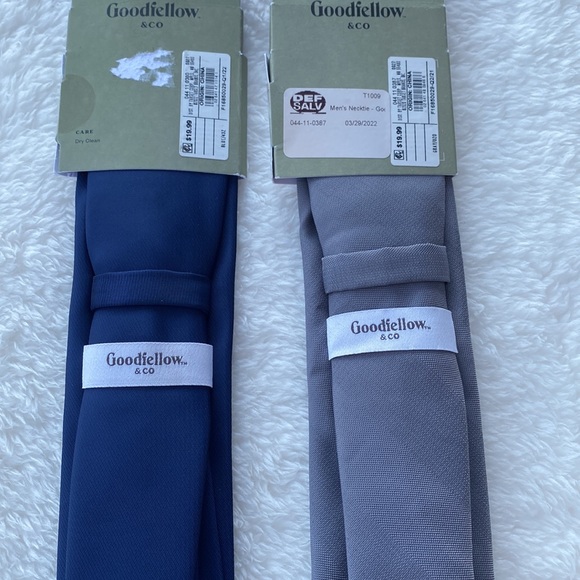 2 Men’s Goodfellow Necktie Business Casual Lot Blue/Gray Standard Size - Picture 6 of 6